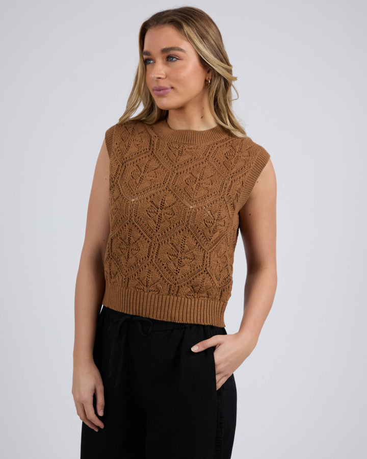 LUNA KNIT VEST - Toasted Coconut