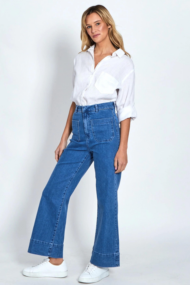 Milan High Rise Flare Jean - Blue