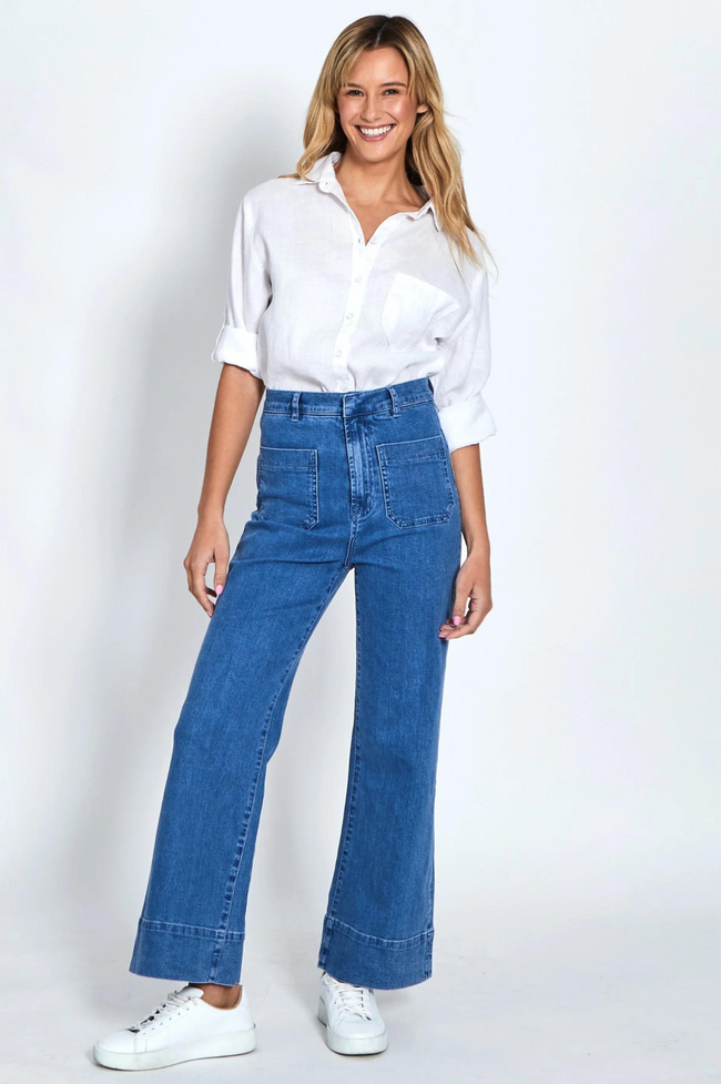 Milan High Rise Flare Jean - Blue