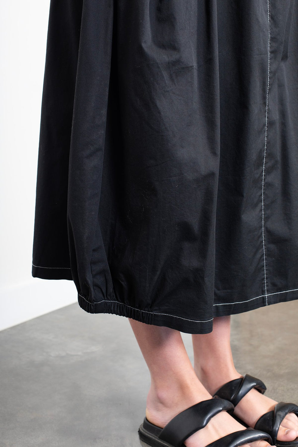 Cyrus Skirt - Black with white top stitching