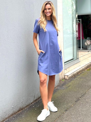 Kali Sweat Dress - Denim Blue