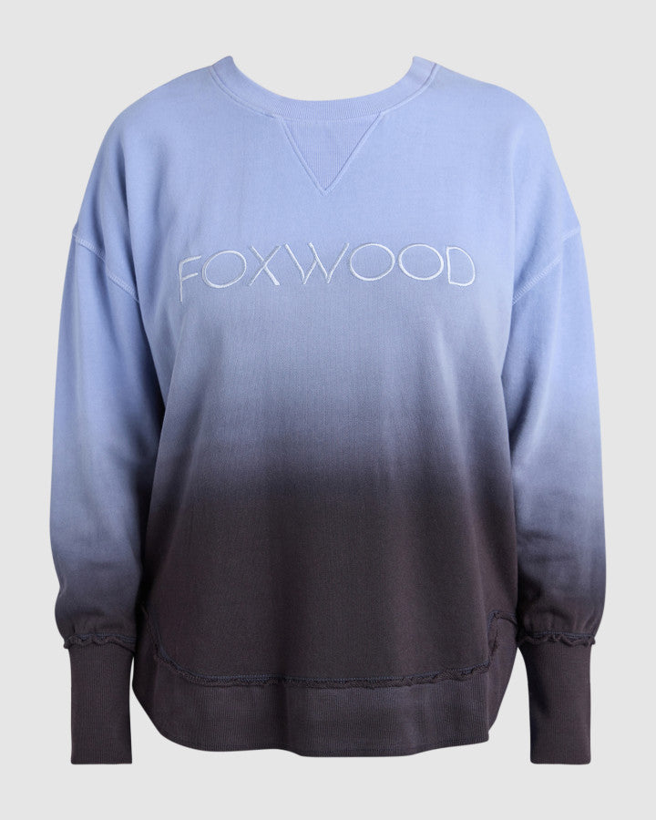 SIMPLIFIED DIP-DYE CREW | Blue Ombre