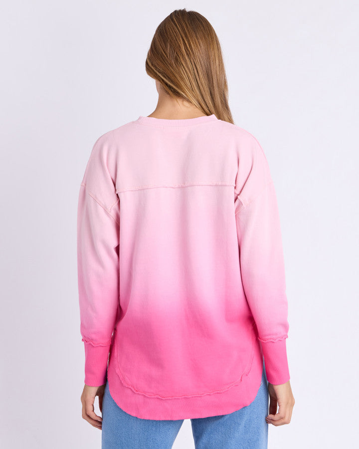 SIMPLIFIED DIP-DYE CREW | Pink Ombre