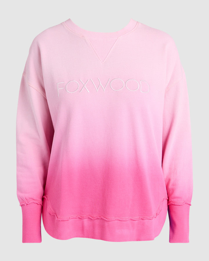SIMPLIFIED DIP-DYE CREW | Pink Ombre