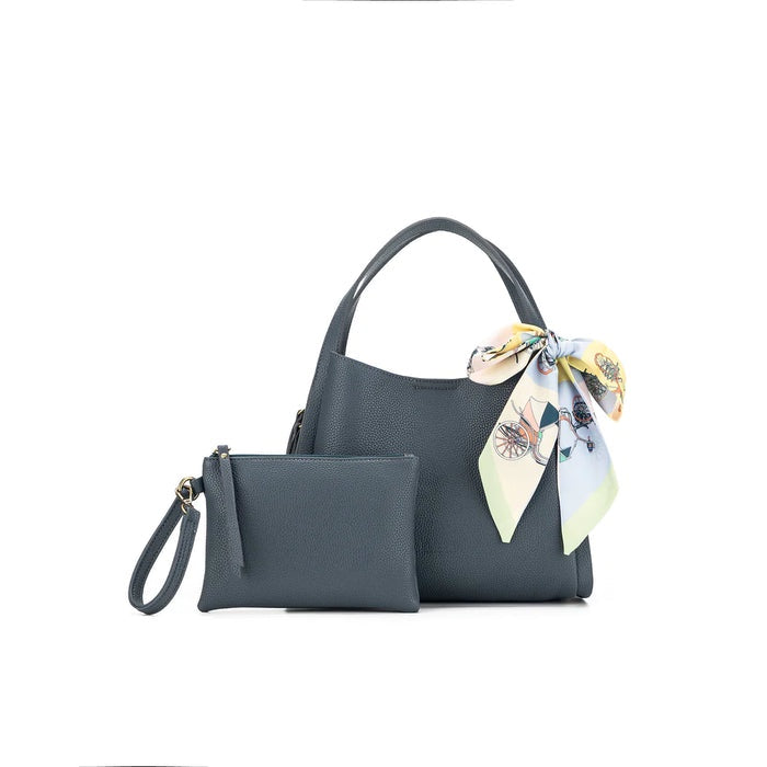 ASTRID GUN METAL 2 PIECE HANDBAG