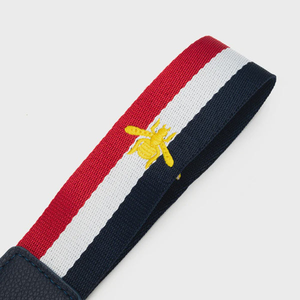 Bee Strap Wristlet - Red and Navy