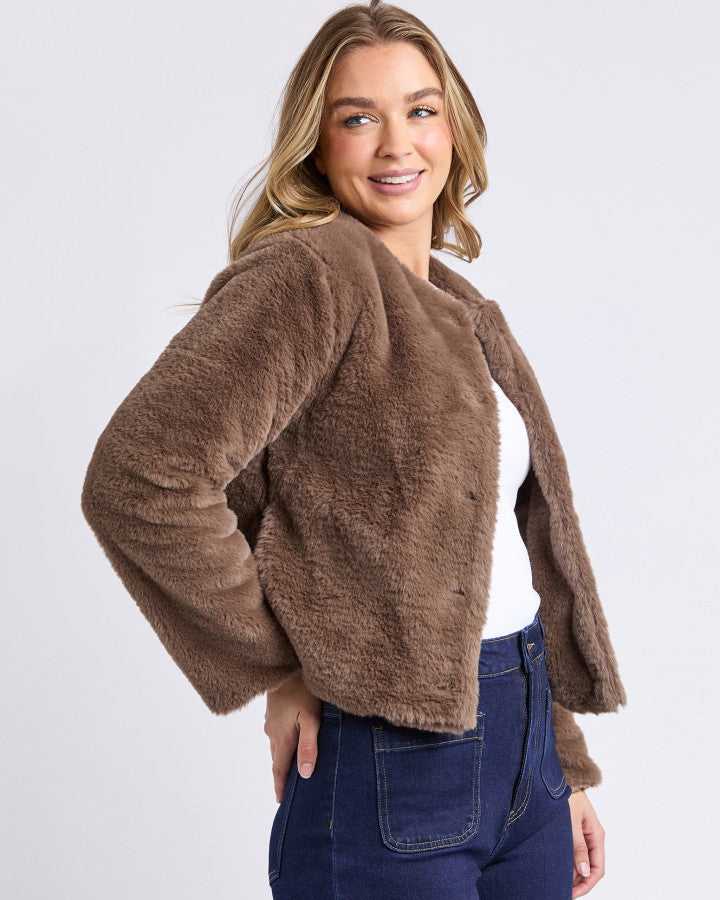 Sofia Fur Jacket | Mocha