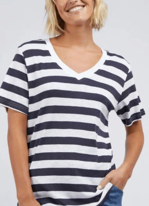 Classic Vee Tee by Foxwood - Coal Stripe