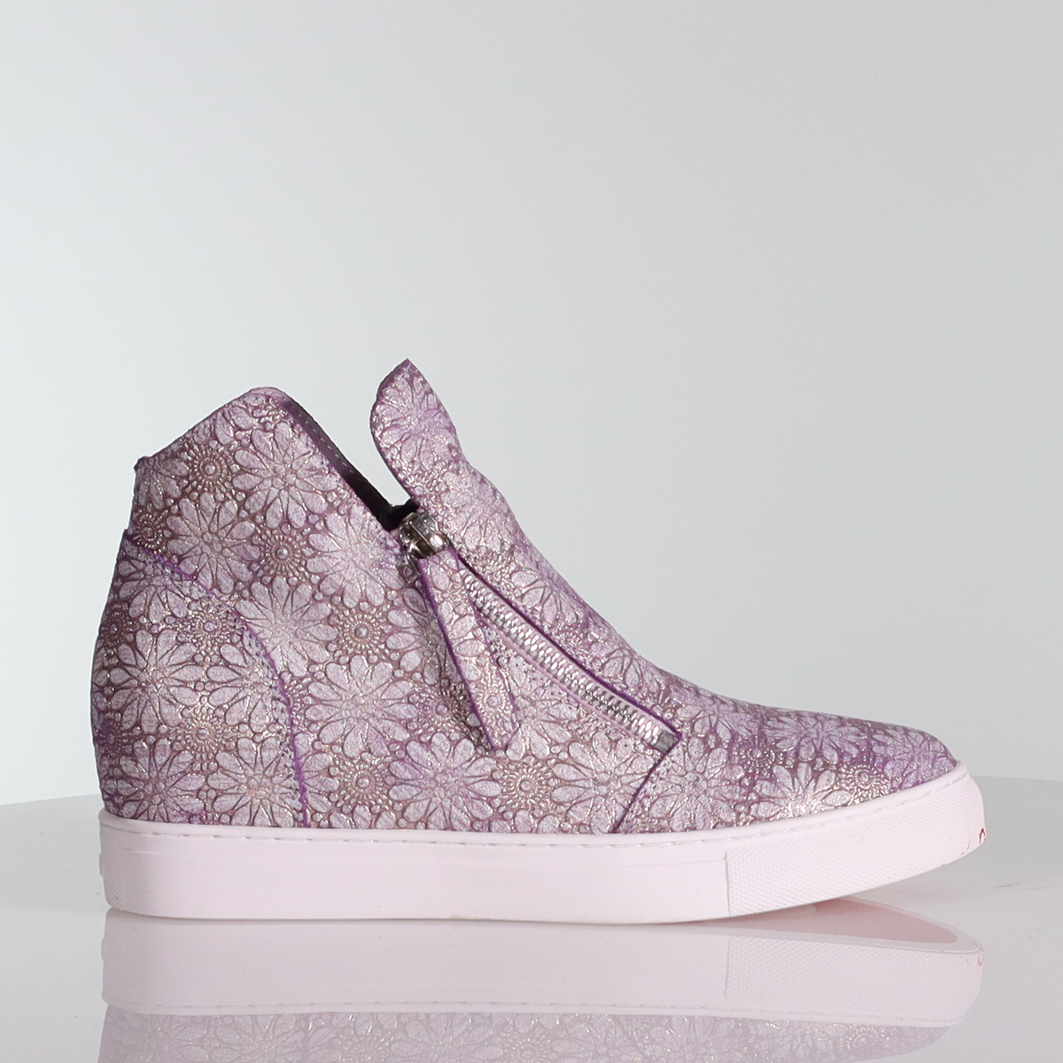 Willott Boot - Mushroom Metalic Floral Embossed