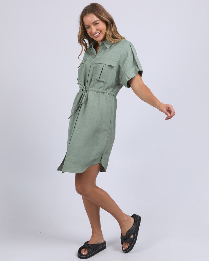 Willow Shirt Dress - Iceberg Green