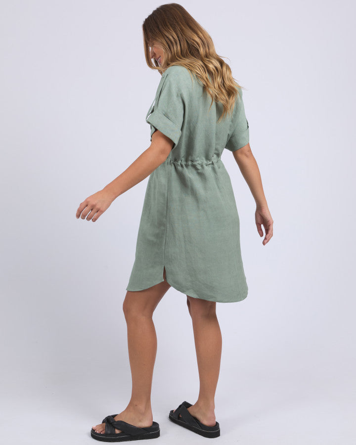 Willow Shirt Dress - Iceberg Green