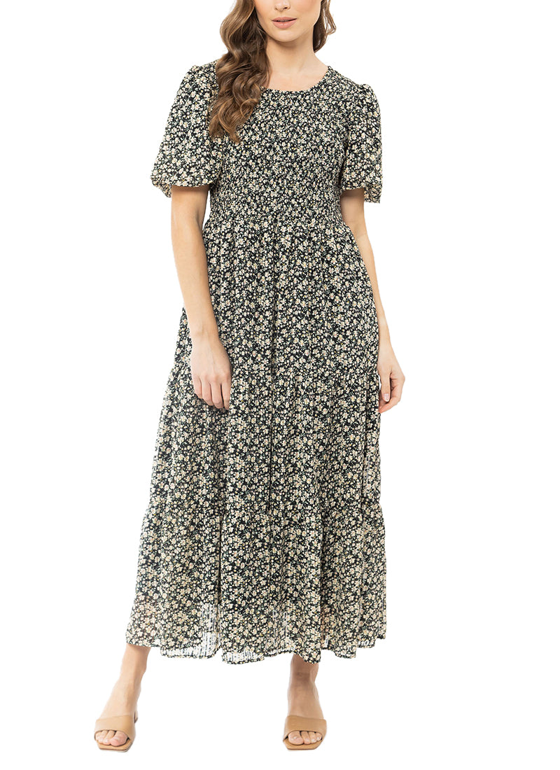 Willow Maxi Dress - Sheer Floral - CUT Clothing NZ