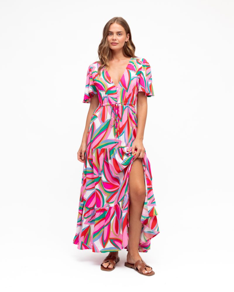 Zinnia Maxi Dress - White Multi - Image 2